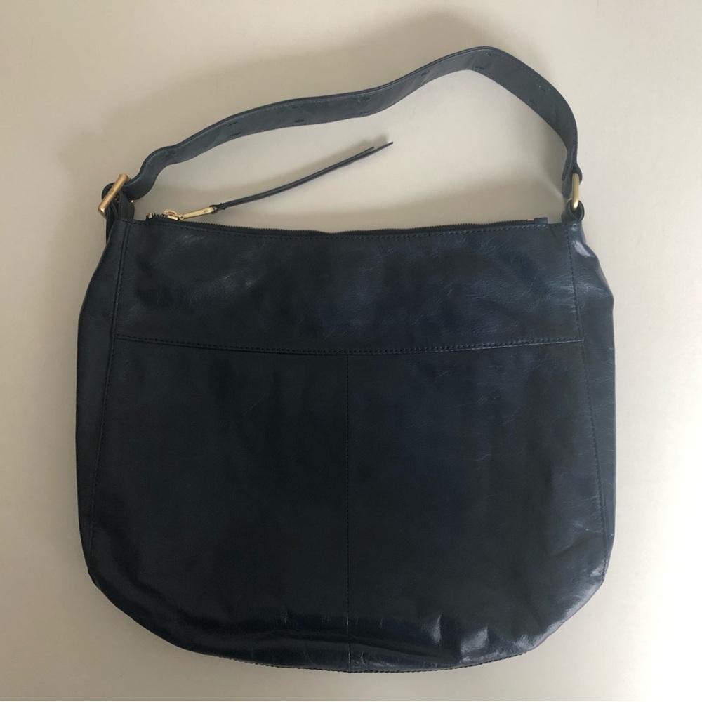 Hobo Navy Blue Leather Tote with Dust Cover